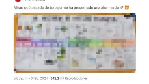 Un profesor comparte el espectácular trabajo de una alumna de 4º y arrasa Un profesor comparte el espectácular trabajo de una alumna de 4º y arrasa