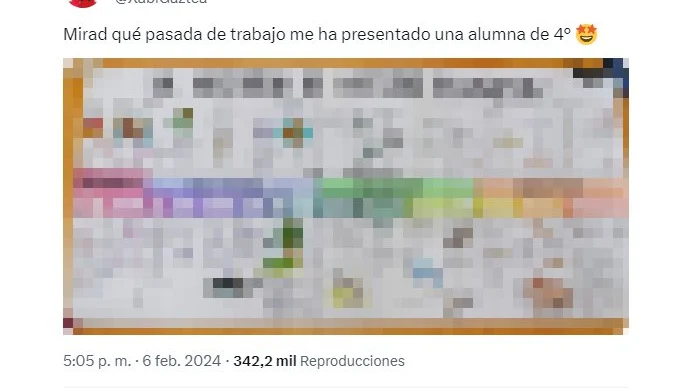 Un profesor comparte el espect&aacute;cular trabajo de una alumna de 4&ordm; y arrasa