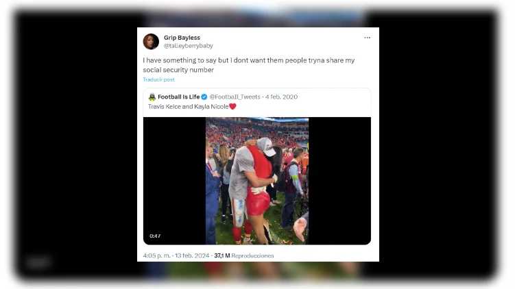 El v&iacute;deo de Travis Kelce con su ex, Kayla Nicole.