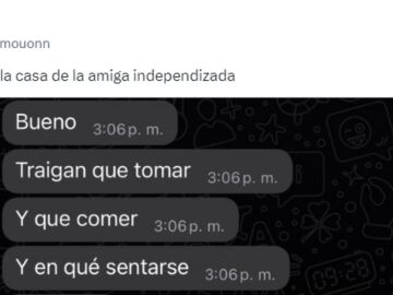 Tuit viral sobre su amiga independizada.