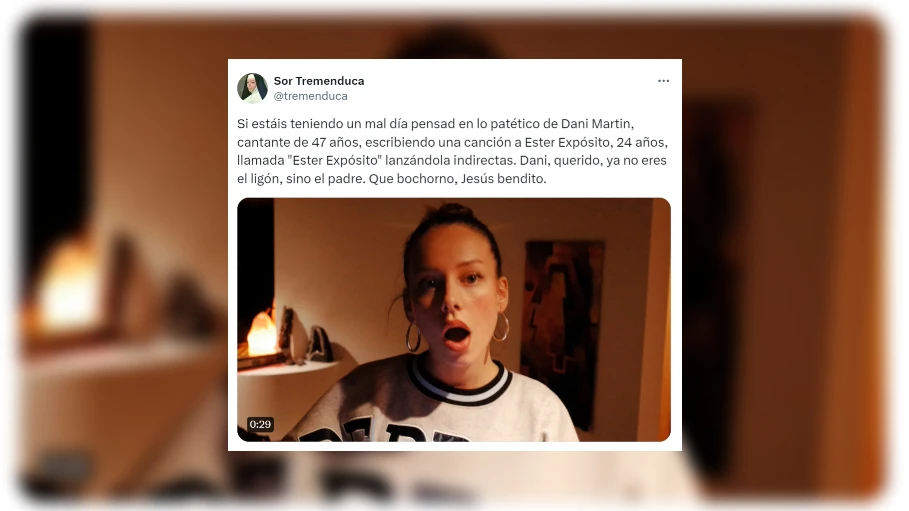 Tuit sobre la canci&oacute;n de Dani Martin sobre Ester Exp&oacute;sito.