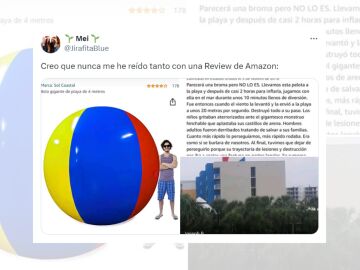 Tuit viral sobre la rese&ntilde;a de una pelota inflable de cuatro metros.