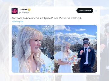Tuit viral sobre el novio que utilizó las Vision Pro durante su boda.