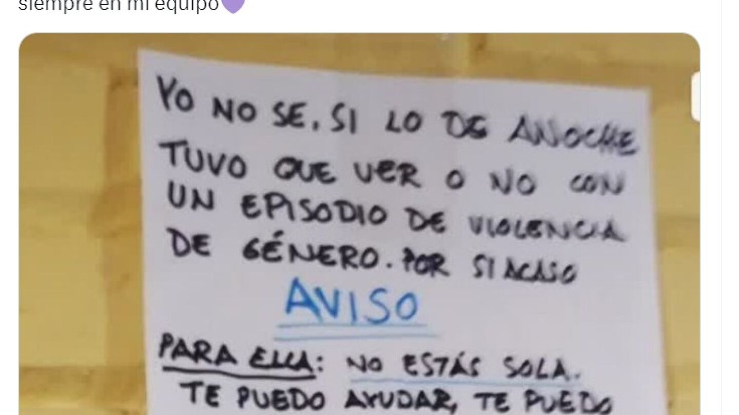 Tuit nota sobre violencia de g&eacute;nero vecinos