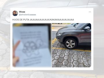 Tuit viral sobre la nota que le dejaron en su coche por aparcar mal.