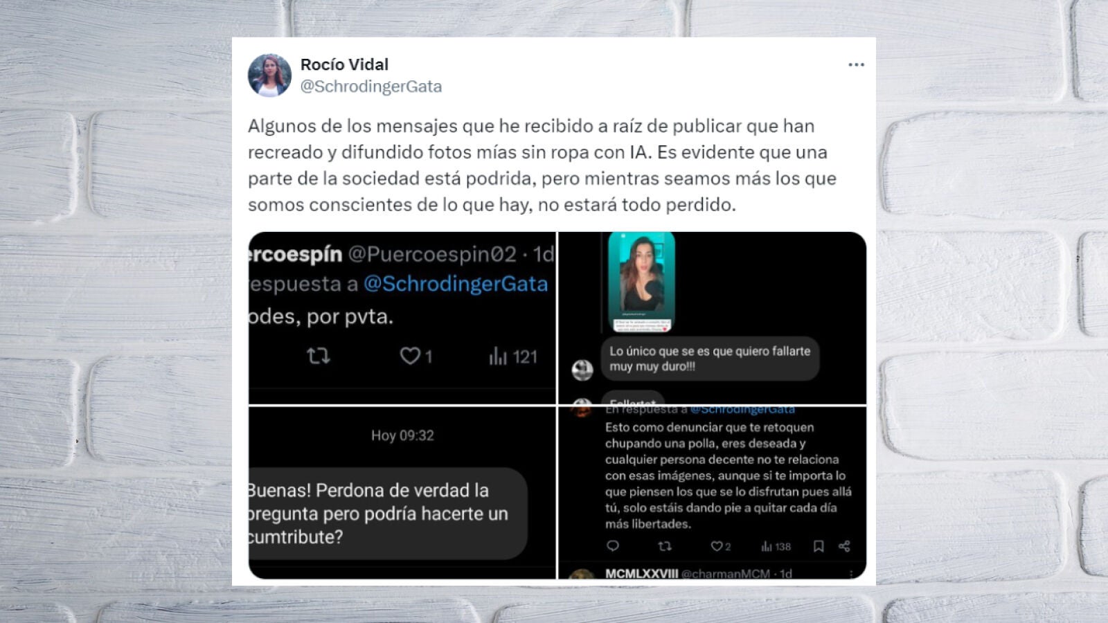 La Gata de Schrödinger denuncia sus imágenes explícitas creadas con IA, y recibe comentarios de odio por ello