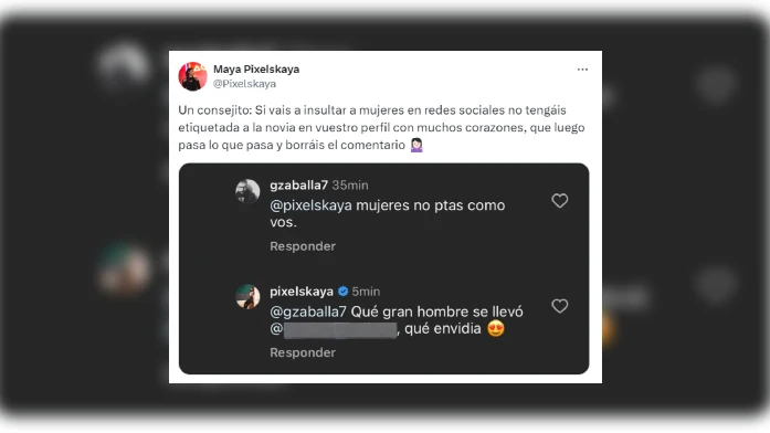 El tremendo zasca de Maya Pixelskaya a un hater.