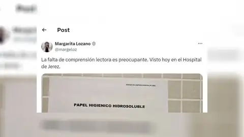Tuit cartel papel higiénico hidrosoluble Tuit cartel papel higiénico hidrosoluble