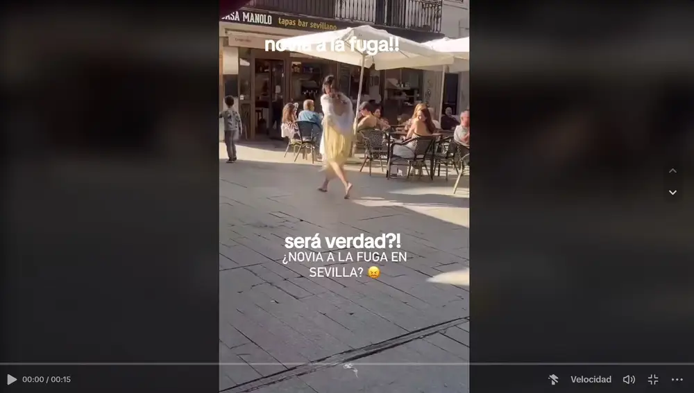 Este es el vídeo que está rodando por todas las redes sociales de una novia a la fuga el día de su boda en Sevilla