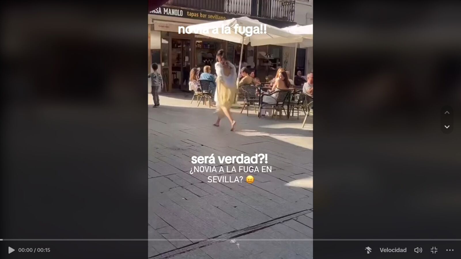 Este es el vídeo que está rodando por todas las redes sociales de una novia a la fuga el día de su boda en Sevilla