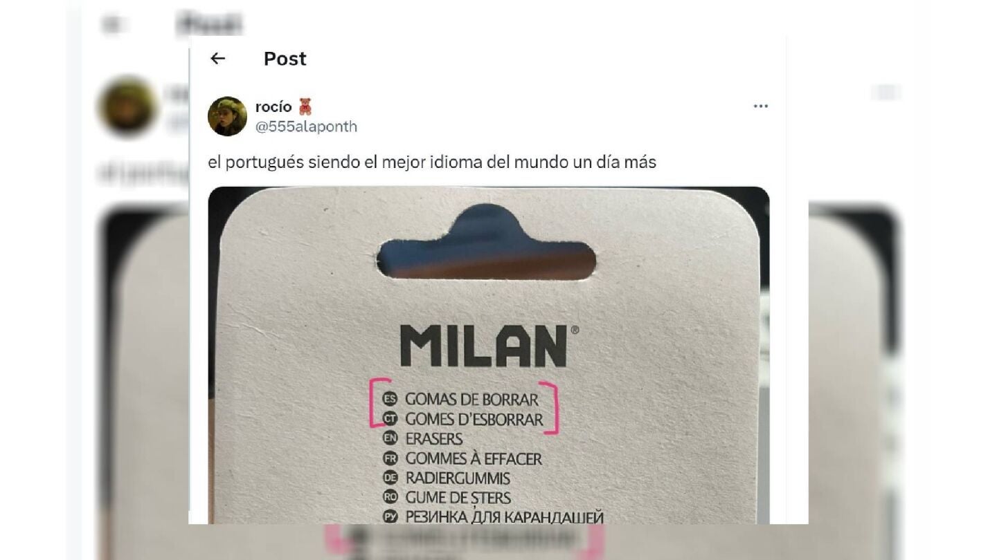 Tuit goma de borrar en portugu&eacute;s 