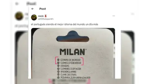 Tuit goma de borrar en portugués Tuit goma de borrar en portugués