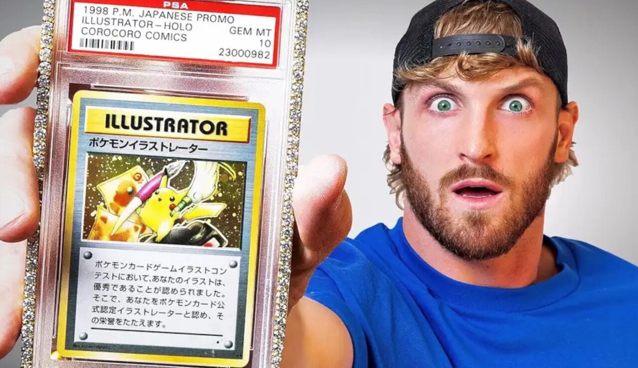 Logan Paul con la carta Pok&eacute;mon m&aacute;s cara de la historia.