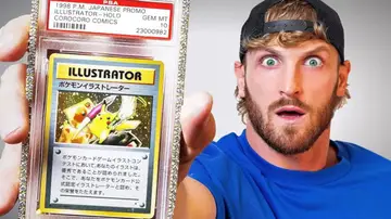 Logan Paul con la carta Pokémon más cara de la historia.