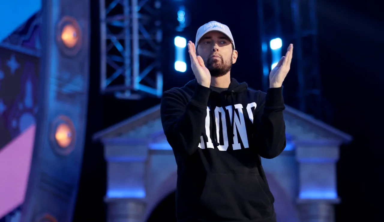 Eminem en un evento de la NFL