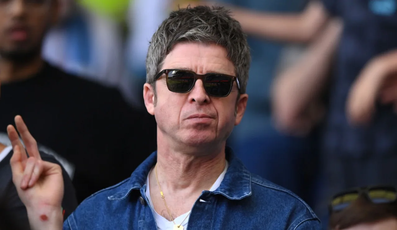 Noel Gallagher en un partido del Manchester City