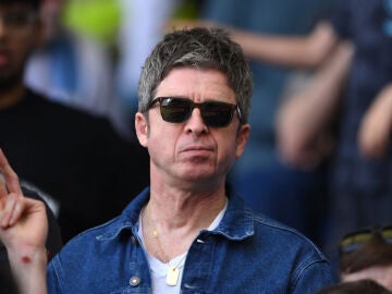 Noel Gallagher en un partido del Manchester City