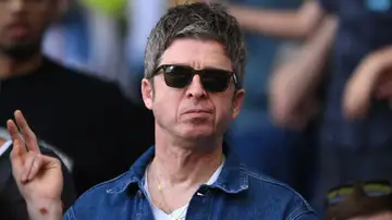 Noel Gallagher en un partido del Manchester City
