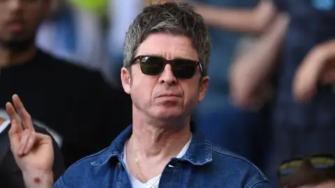 Noel Gallagher en un partido del Manchester City Noel Gallagher en un partido del Manchester City