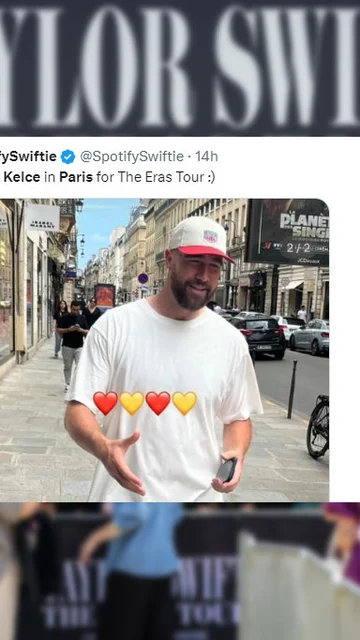 Travis Kelce lo da todo en un concierto de Taylor Swift en París