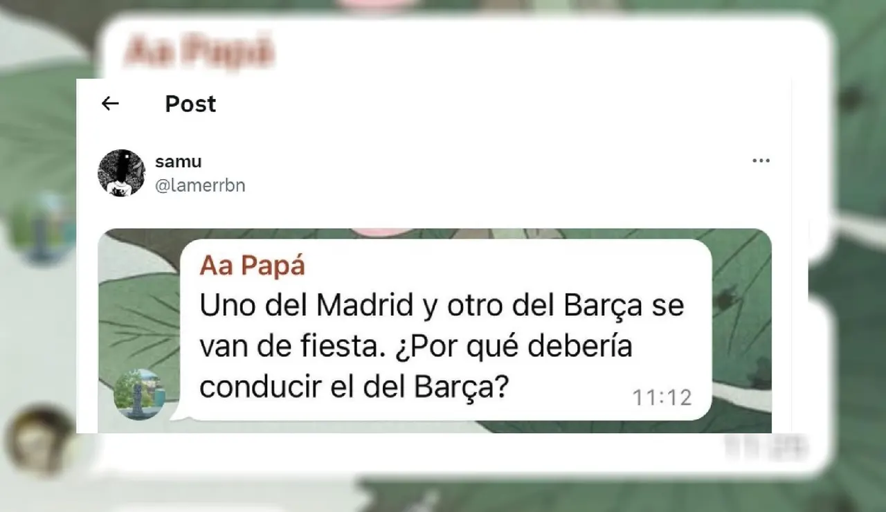 Tuit chiste de WhatsApp sobre Real Madrid