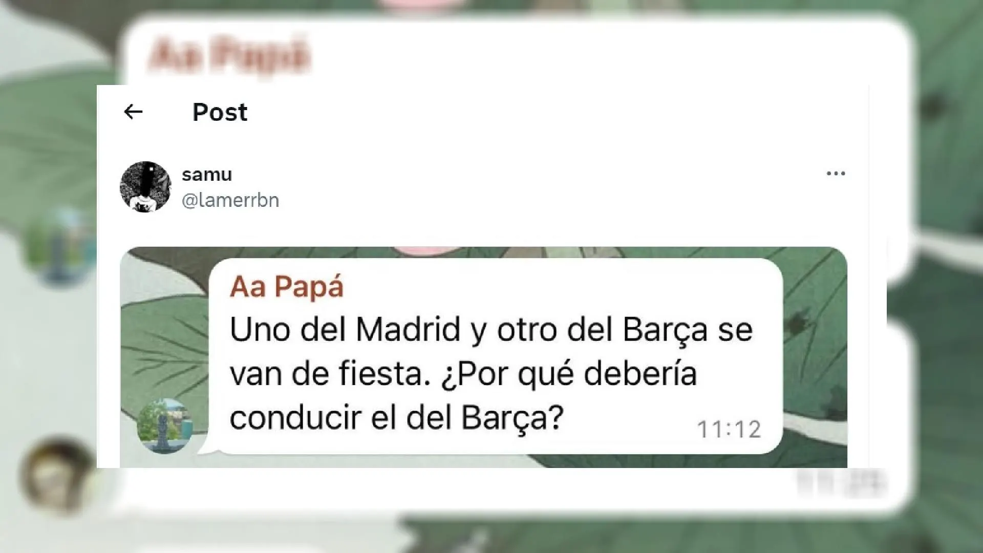 Tuit chiste de WhatsApp sobre Real Madrid