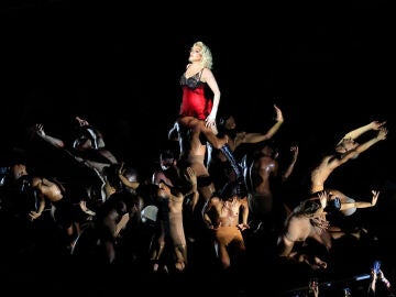 Madonna durante el concierto en Copacabana