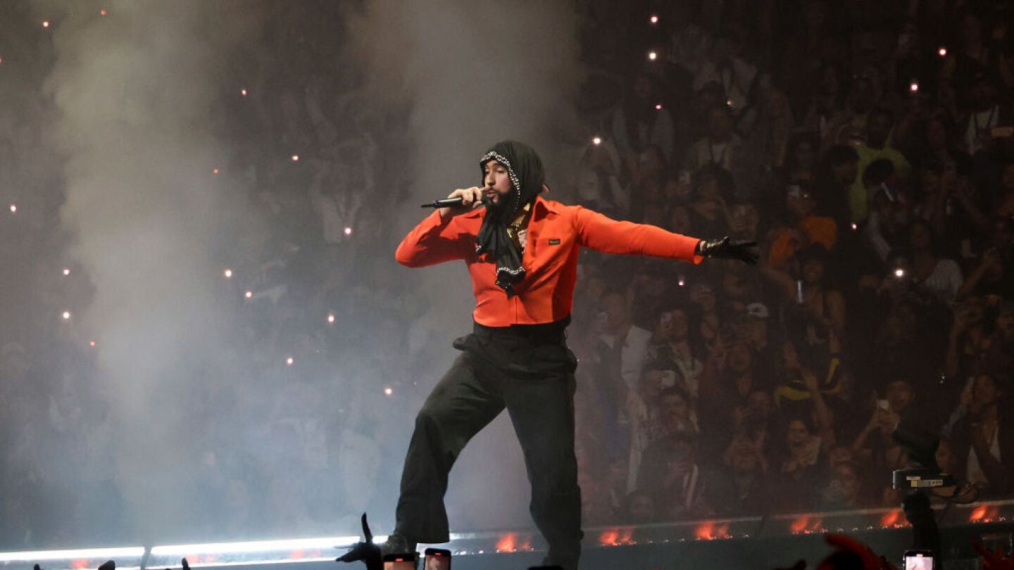 Bad Bunny durante un concierto en Nueva York en 2024