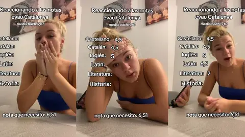 Vídeo de TikTok de @hannahms_ reaccionando a las notas de Evau en Cataluña Vídeo de TikTok de @hannahms_ reaccionando a las notas de Evau en Cataluña