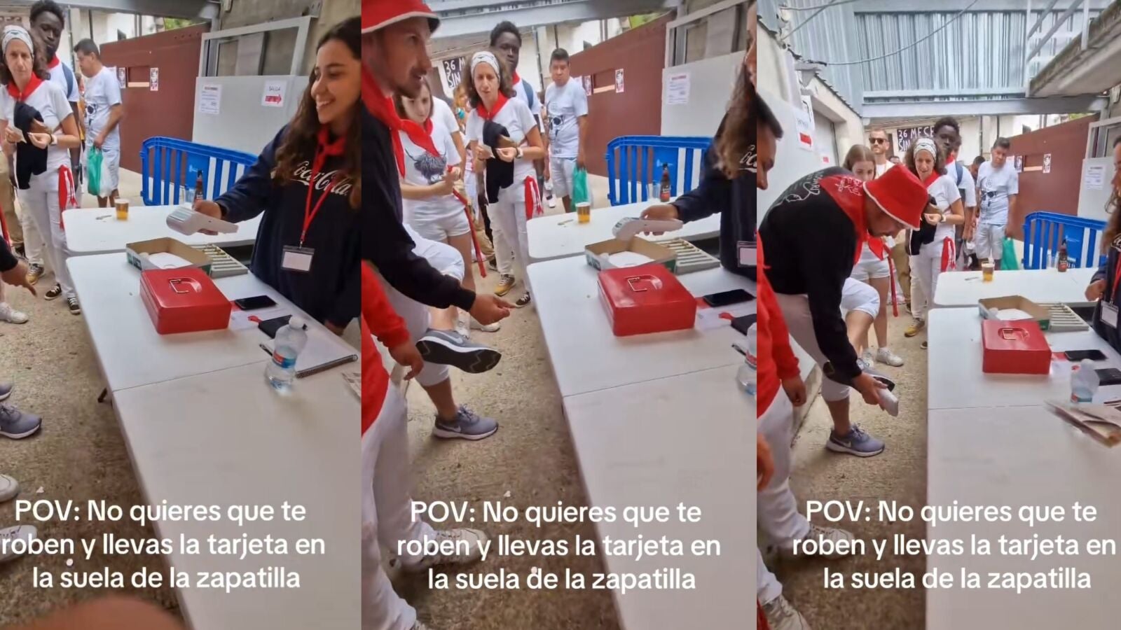 El astuto truco de un hombre para evitar que le roben en los Sanfermines que se ha vuelto viral en TikTok: 