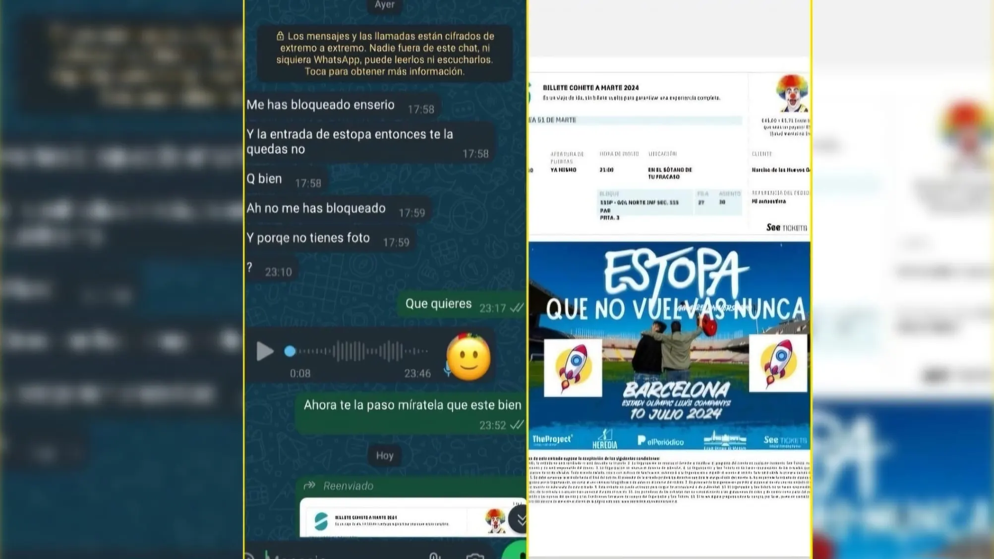 Publicación de Instagram de @postureoespanol de un novio pidiendo la entrada de Estopa a su exnovia Publicación de Instagram de @postureoespanol de un novio pidiendo la entrada de Estopa a su exnovia