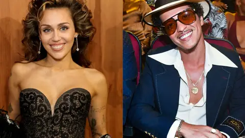 Miley Cyrus y Bruno Mars Miley Cyrus y Bruno Mars