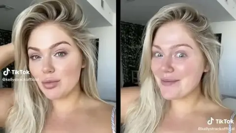 Kellystrackofficial usando un filtro de belleza en TikTok Kellystrackofficial usando un filtro de belleza en TikTok