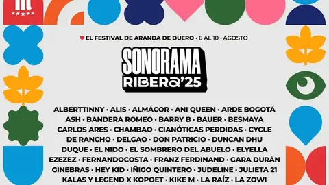 Cartel del Sonorama Ribera 2025 Cartel del Sonorama Ribera 2025