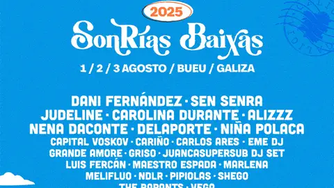 Cartel del festival SonRías Baixas 2025 Cartel del festival SonRías Baixas 2025
