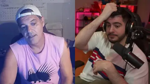 Frank Cuesta y ElMillor en sus respectivos streams. Frank Cuesta y ElMillor en sus respectivos streams.