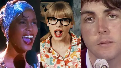 Whitney Houston, Taylor Swift y Paul McCartney en sus videoclips. Whitney Houston, Taylor Swift y Paul McCartney en sus videoclips.