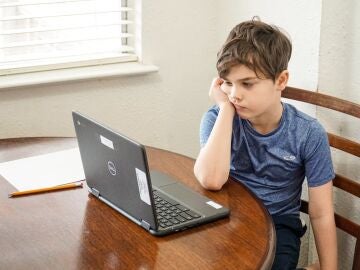 Imagen de un ni&ntilde;o mirando una pantalla de ordenador