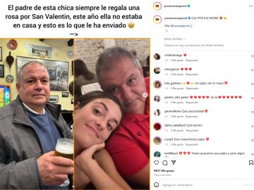 Su padre siempre le regala una rosa por San Valent&iacute;n, este a&ntilde;o no estaba en casa y le envi&oacute; esto