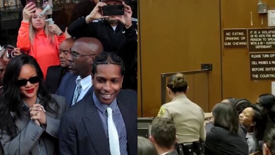 ASAP Rocky y Rihanna durante el juicio