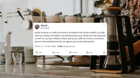 No le sirvieron un café con leche en una cafetería de especialidad y la cosa acaba en debate No le sirvieron un café con leche en una cafetería de especialidad y la cosa acaba en debate