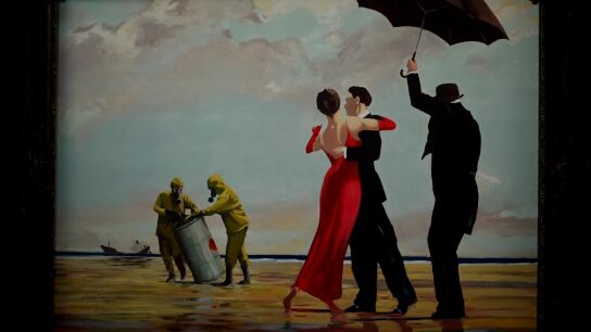 Cuadro original de Banksy Crude Oil (Vettriano)
