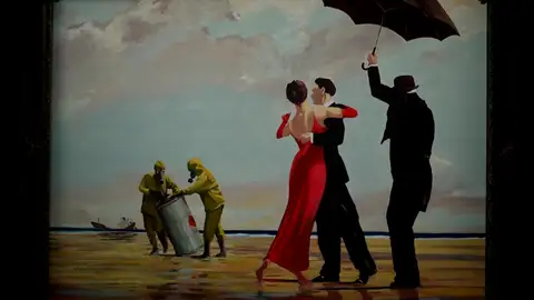 Cuadro original de Banksy Crude Oil (Vettriano) Cuadro original de Banksy Crude Oil (Vettriano)