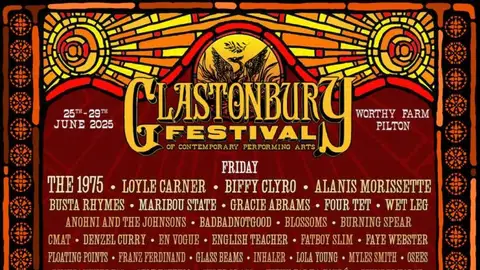 Cartel completo de Glastonbury 2025 Cartel completo de Glastonbury 2025