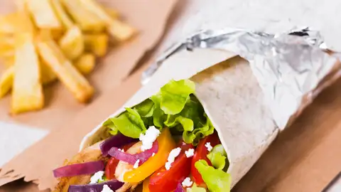 Imagen de archivo de un kebab Imagen de archivo de un kebab