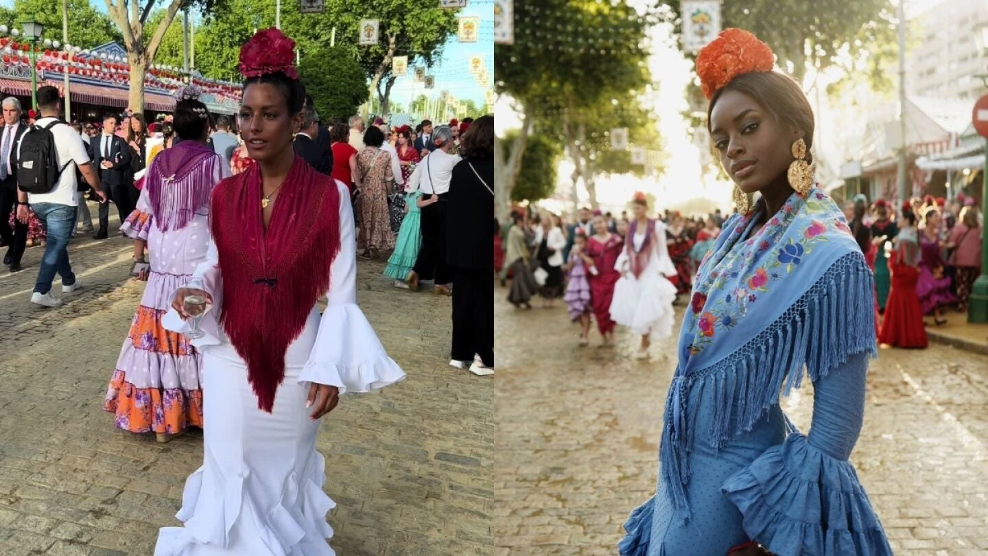 @orianacorreiag y @_palomareina_ en la Feria de Sevilla
