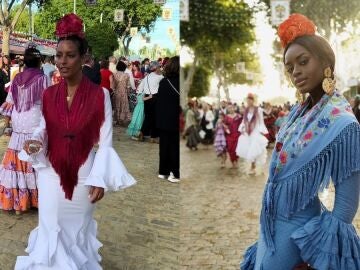 @orianacorreiag y @_palomareina_ en la Feria de Sevilla