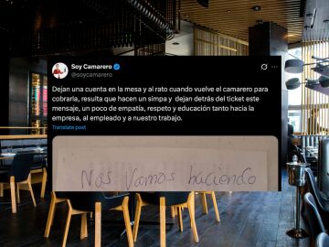 Se van sin pagar la cuenta y dejan un mensaje que ha abierto un intenso debate