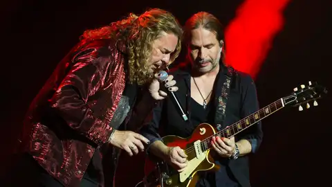 Imagen de archivo de la banda mexicana Maná durante un concierto Imagen de archivo de la banda mexicana Maná durante un concierto