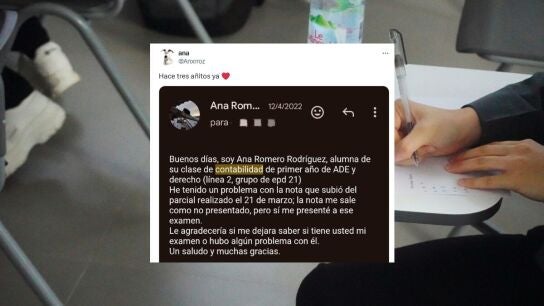 Recupera el correo que le mand&oacute; a su profesora para preguntar por una nota